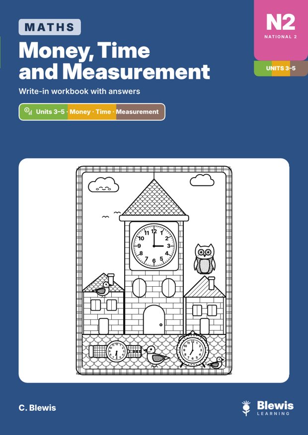 Cover of Money, Time and Measurement, N2 Maths workbook